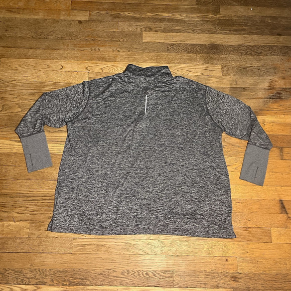 Nike Running Dri-Fit Womens Plus Size 3X Zip Thumbhole Athletic Top Gray 1/4 Zip - Picture 16 of 16